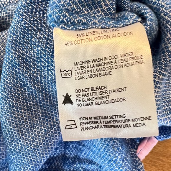 Report Collection Men's Short  Sleeve Button Down Soft Linen Blend Shirt XL - Picture 7 of 7